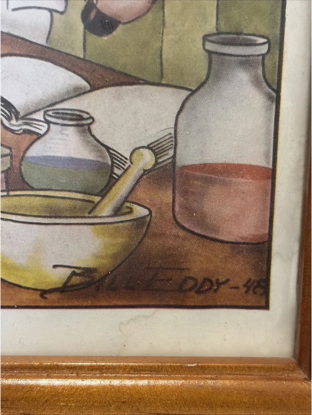 Vintage Scientists Drawing MCM Bill Eddy Humor Cartoonist